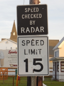 Speed sign Tangiers Island