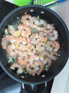 Fresh shrimp dinner