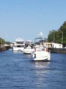 First boats entering lock