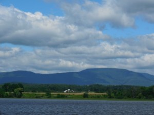 Farm with Catskills behind