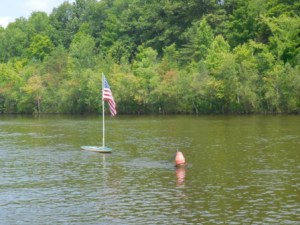 Indepence Day mark in Oswego Canal