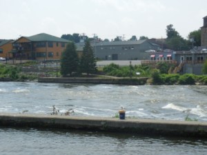 Rushing water port side at Oswego Lock 