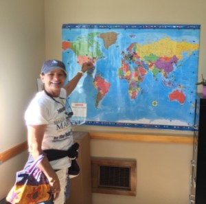 Putting in the pin for FL Martyr's Shrine 