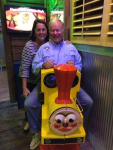 Tim & Karen clowing around