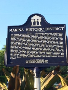 Marina Historic District marker