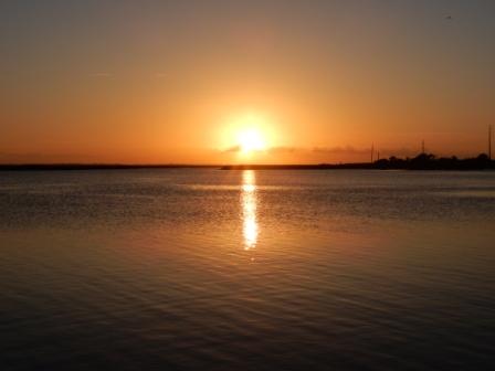 Sunset over marshes near Jekyll Marina