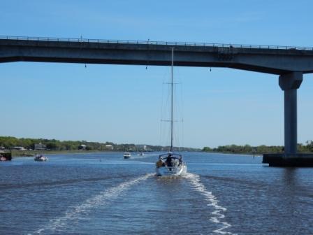 Trying to pass this sailboat near Sunset Beach