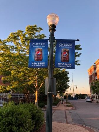 Pepsi flags throughout town